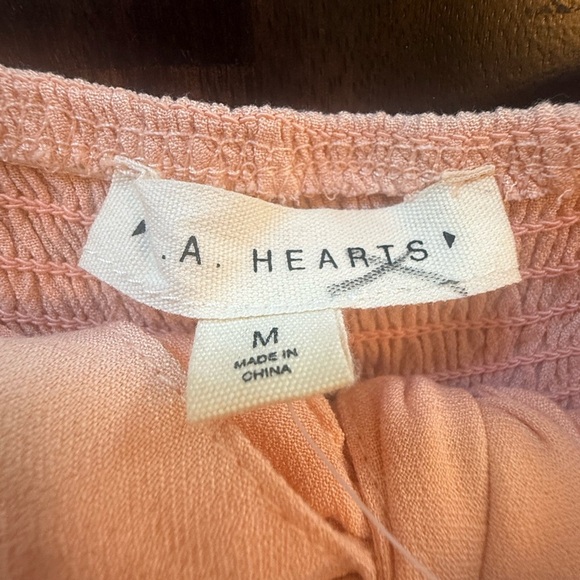 La Hearts Pacsun peach Camisole with Tie Front Peplum nwt medium babydoll peplum - Picture 5 of 8